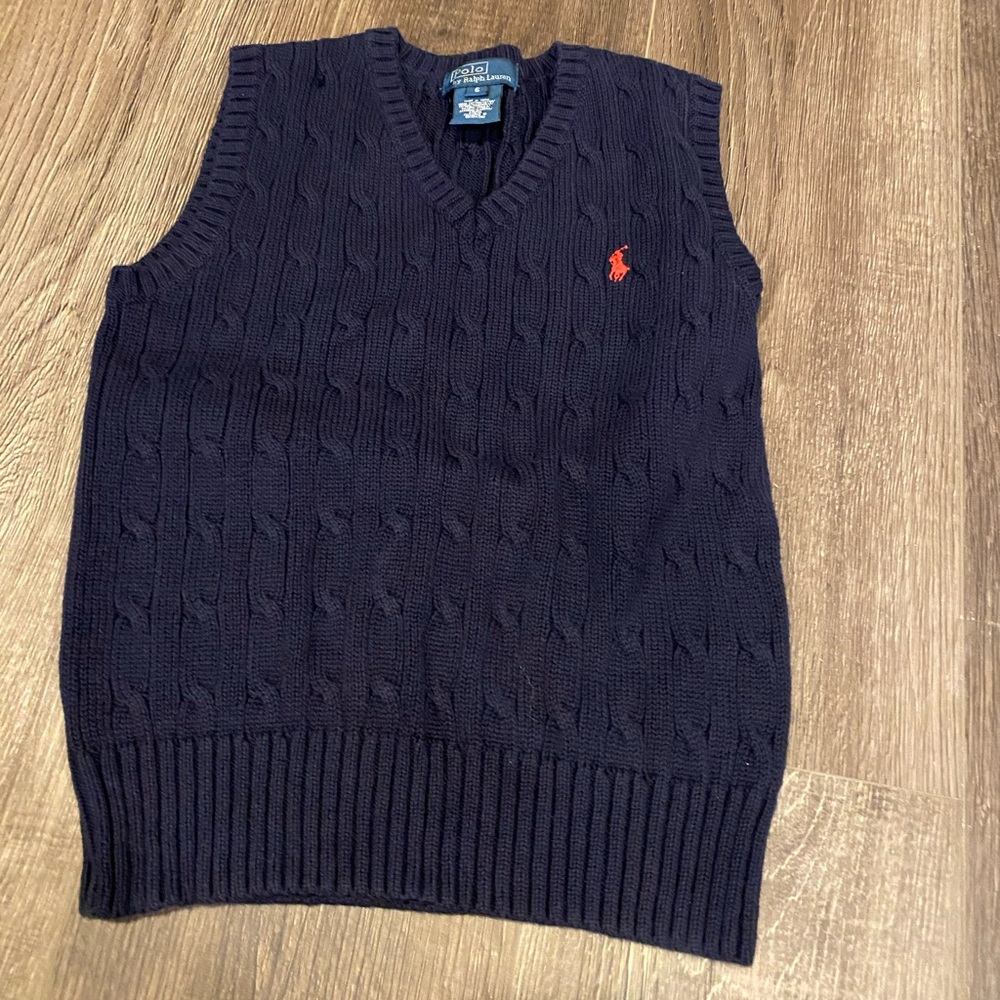 Size 6 navy Polo sweater vest - kids